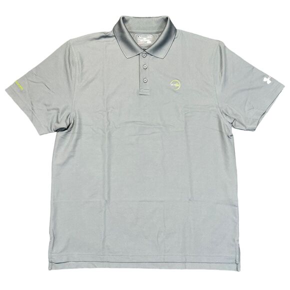 Under Armour Mens Golf Polo T Shirt Top Loose Fit HeatGear Pullover Gray Large - Picture 1 of 10